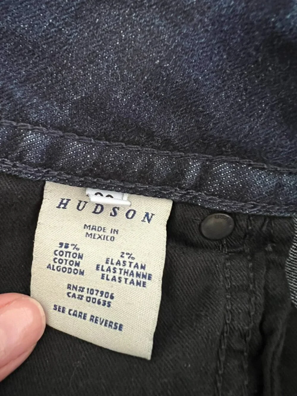 Hudson Signature Bootcut Jeans Sz 30 Dark Wash Long Inseam 33 Flap Pocket - Picture 10 of 14